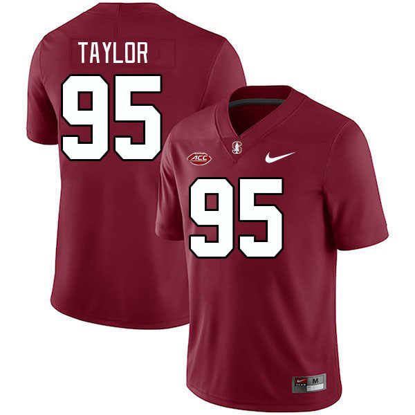 Men #95 Aristotle Taylor Stanford Cardinal 2024 ACC Conference College Football Jerseys Stitched-Car